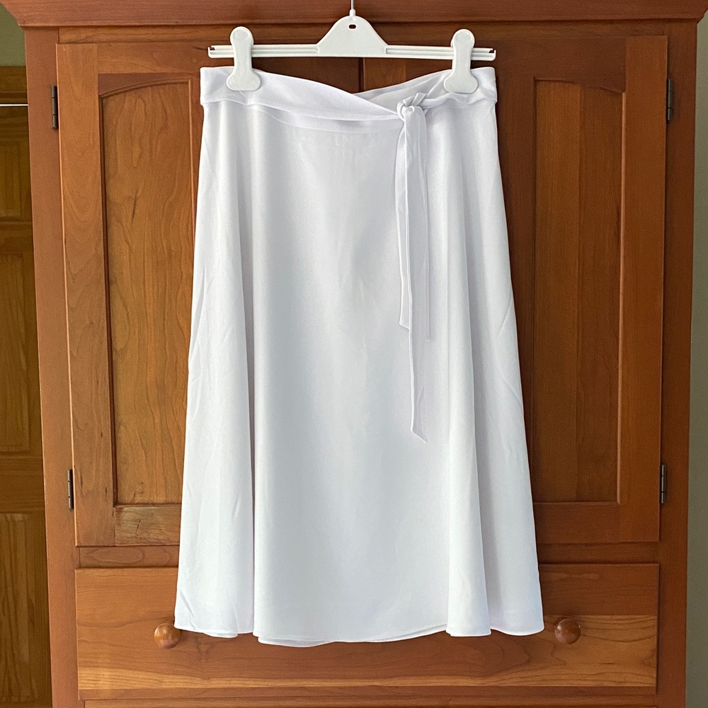 Banana Republic White A-Line wrap Skirt